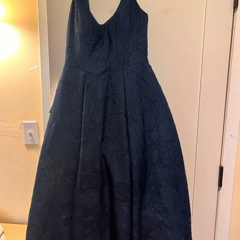 Navy midi fit and flare corset dress - Picture 3 of 3